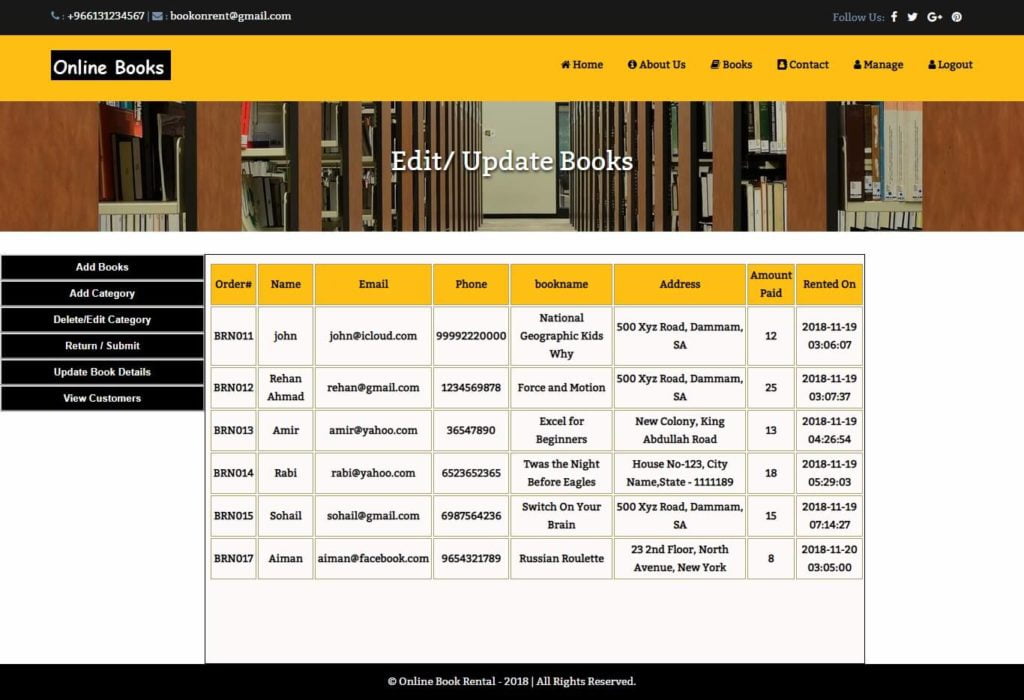 PHP Project - online book Rental System (For Schools & University ...