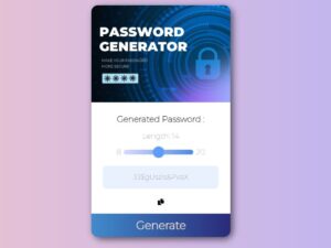 Password Generator Project on HTML, CSS, JS