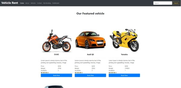online Vehicle booking system
